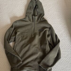 Columbia Men’s Olive Green Quarter-Zip Fleece Hoodie